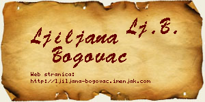 Ljiljana Bogovac vizit kartica